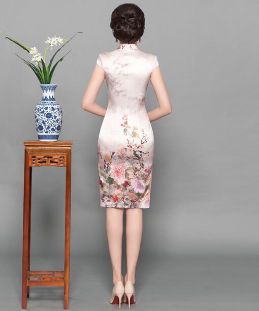 cheongsam dress pink 744-01