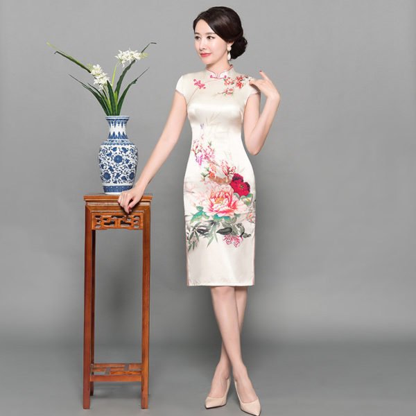 chinese dress knee length 746-05