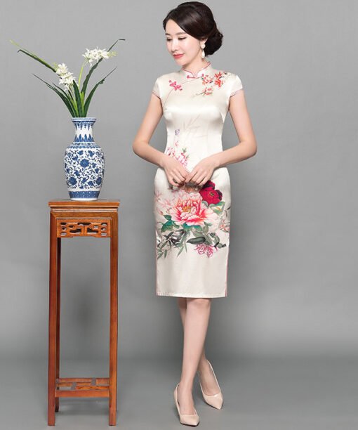 chinese dress knee length 746-07