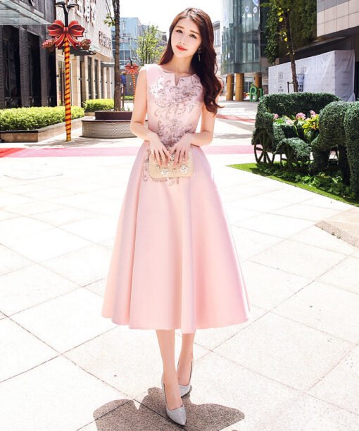 cocktail dress pink 0728-02