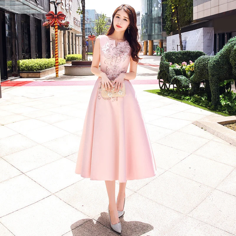 cocktail dress pink 0728-02