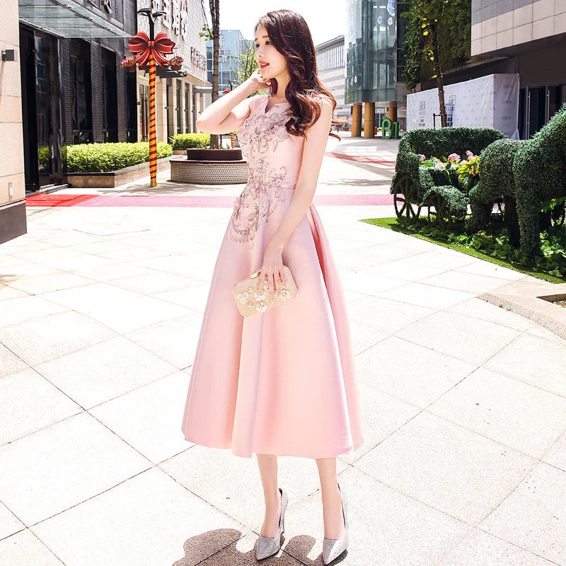 cocktail dress pink 0728-03