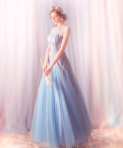 formal dress light blue 758-06