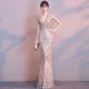 gold mermaid evening dress 751-01