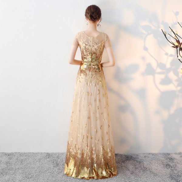 gold prom dress cheap 0723-05