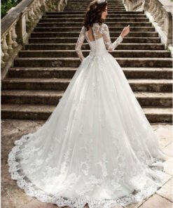 lace wedding dress high neck 0714-02
