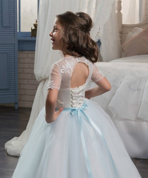 light blue flower girl dresses-0633