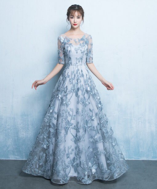 long prom dress lace 0722-03