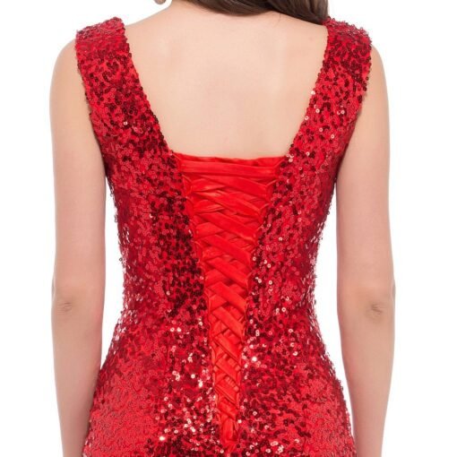 Mermaid Prom Dress Under 100 V Neck Sleeveless Paillette - Image 6