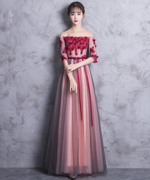 off the shoulder prom dress 756-01