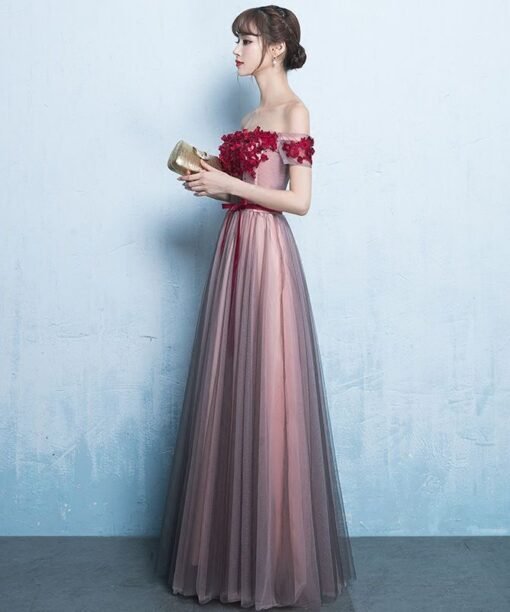 off the shoulder prom dress 756-02