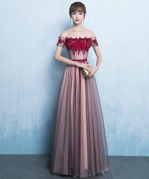 off the shoulder prom dress 756-03