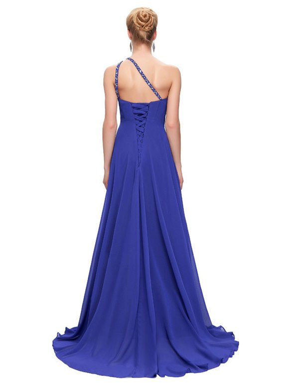 One Shoulder Bridesmaid Dress Long A Line Beading Sale - Image 2