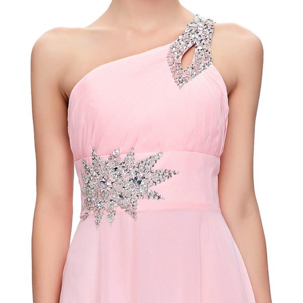 One Shoulder Bridesmaid Dress Long A Line Beading Sale - Image 8