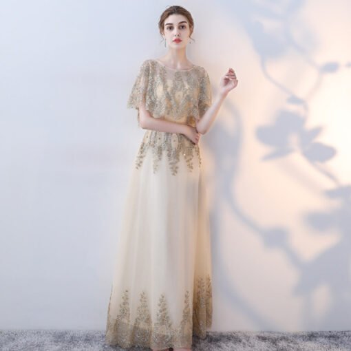 prom dress with cape 0721-01