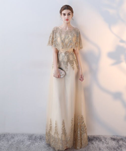 prom dress with cape 0721-02