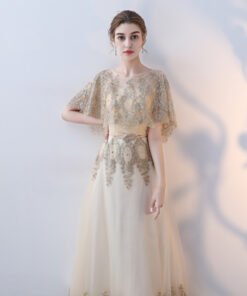 prom dress with cape 0721-04