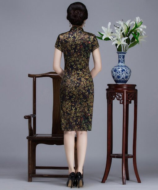 qipao dress real silk 743-07
