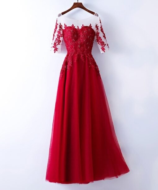 red prom dress long 757-02