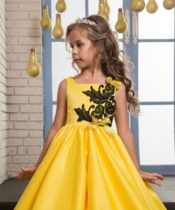 yellow flower girl dress-0616-02