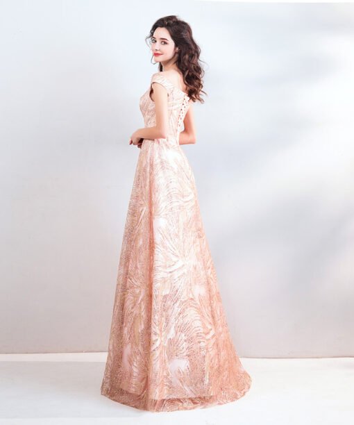 Alternative view of Birthday Dress Pink A Line Off The Shoulder Long Prom