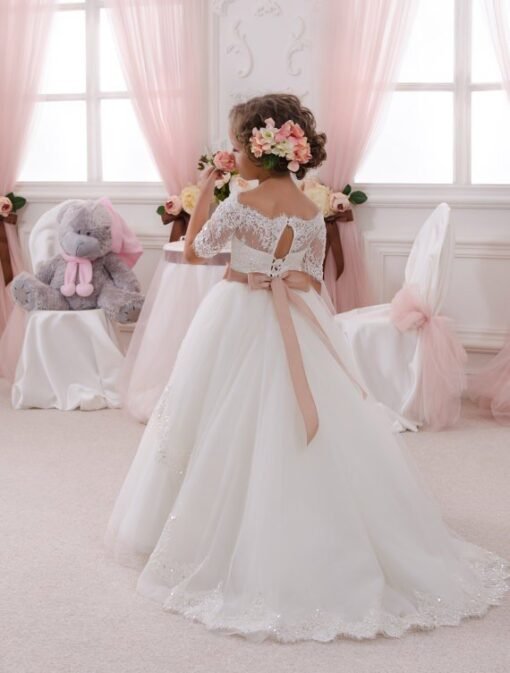 cheap white flower girl dresses-0644