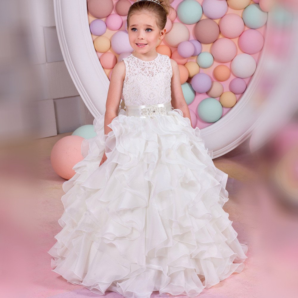 little girl white ball gowns