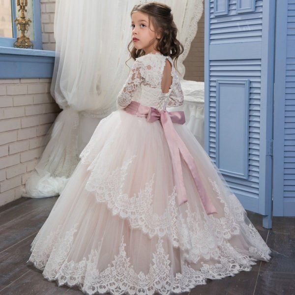 light pink flower girl dresses-0649