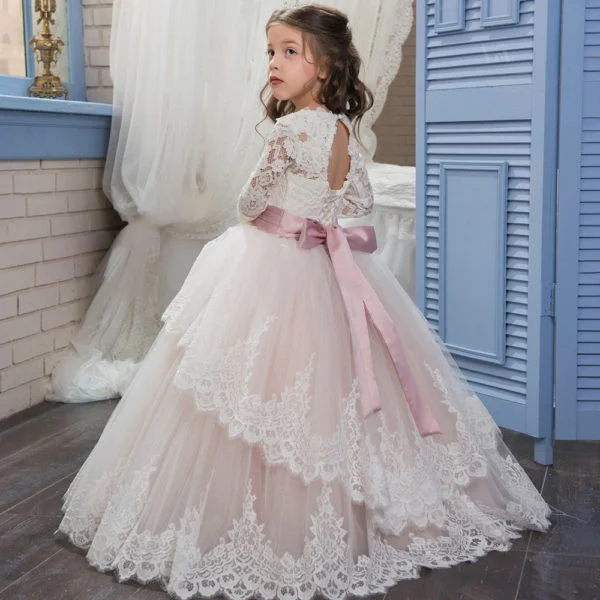 light pink flower girl dresses-0649