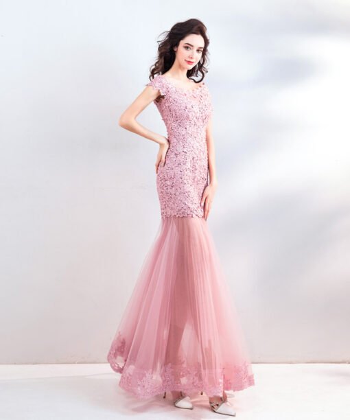 pink mermaid prom dress 773-04