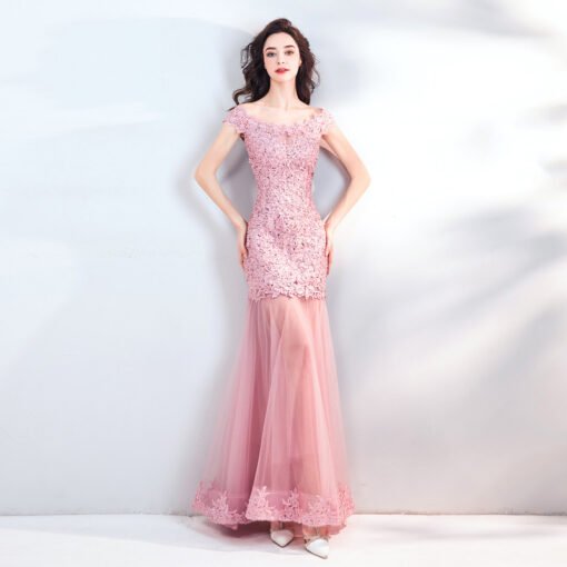 pink mermaid prom dress 773-06pink mermaid prom dress 773-06