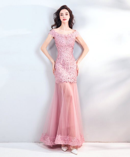 pink mermaid prom dress 773-06pink mermaid prom dress 773-06