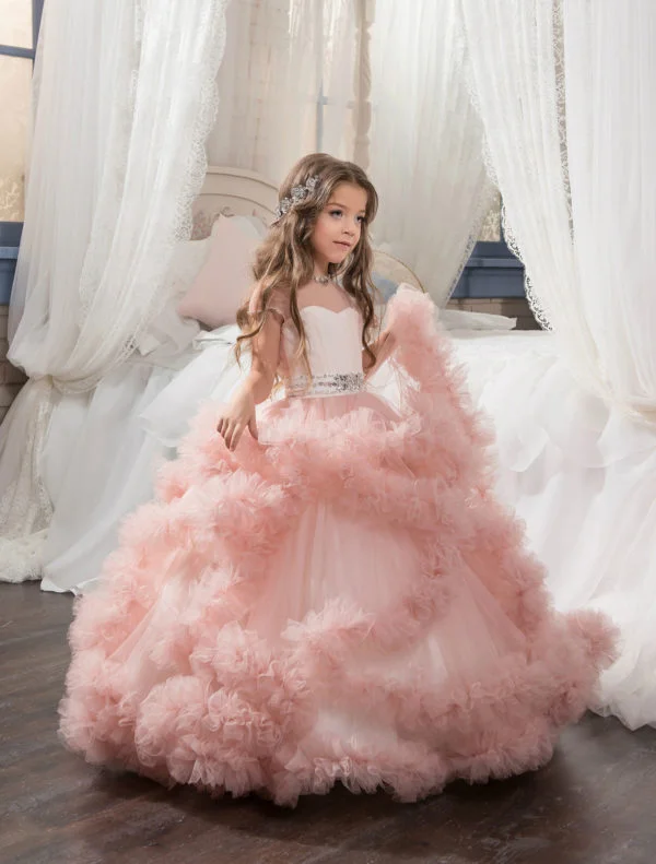 Princess Flower Girl Dresses Pink Blue Purple Little Girl Dress - Image 3
