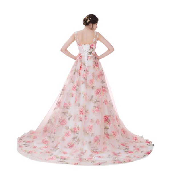 prom dress flower pink 779-01