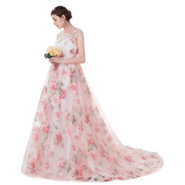 prom dress flower pink 779-02