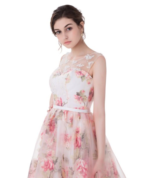 prom dress flower pink 779-03