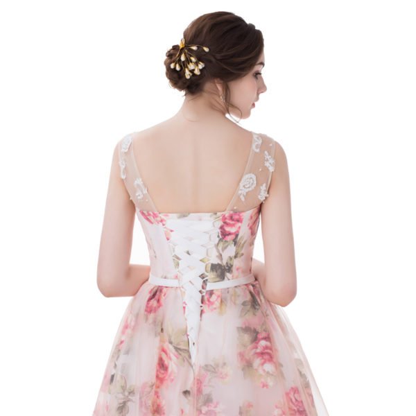 prom dress flower pink 779-05