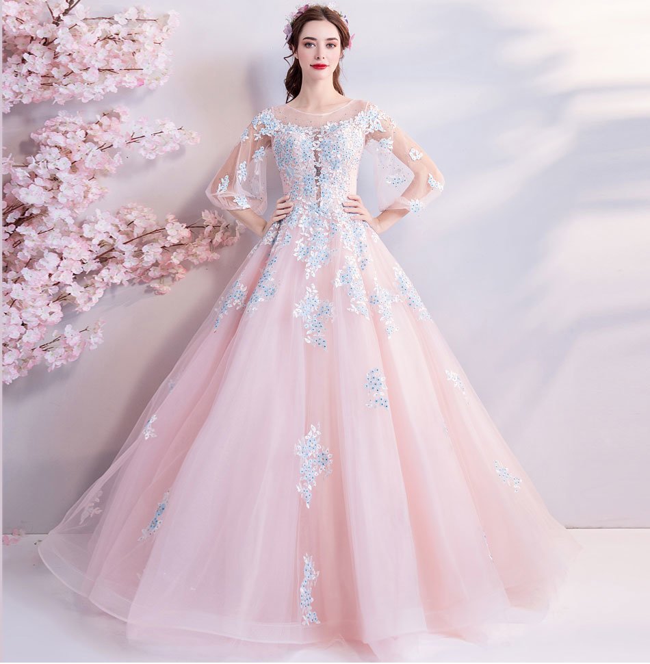 Quinceanera Dresses Pink Ball Gown Sweetheart Prom Dress