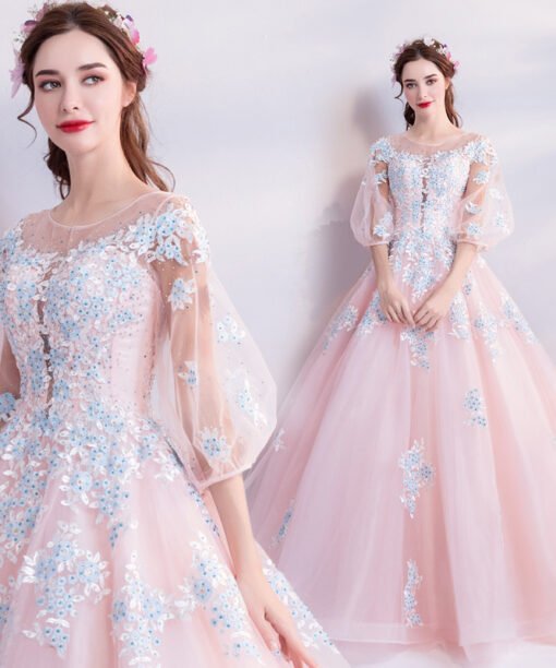 quinceanera dresses pink 765-07
