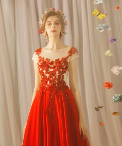 red lace prom dress 769-05