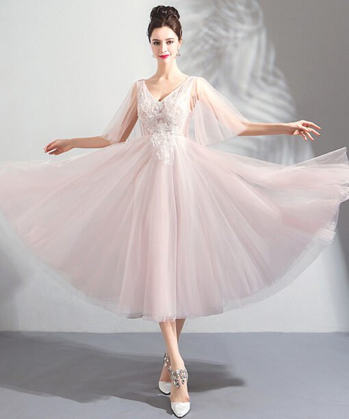 short prom dress pink 793-03