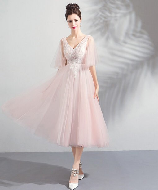 short prom dress pink 793-05