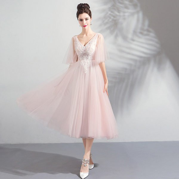 short prom dress pink 793-05