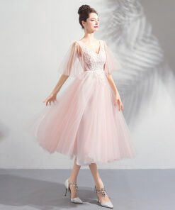 short prom dress pink 793-06