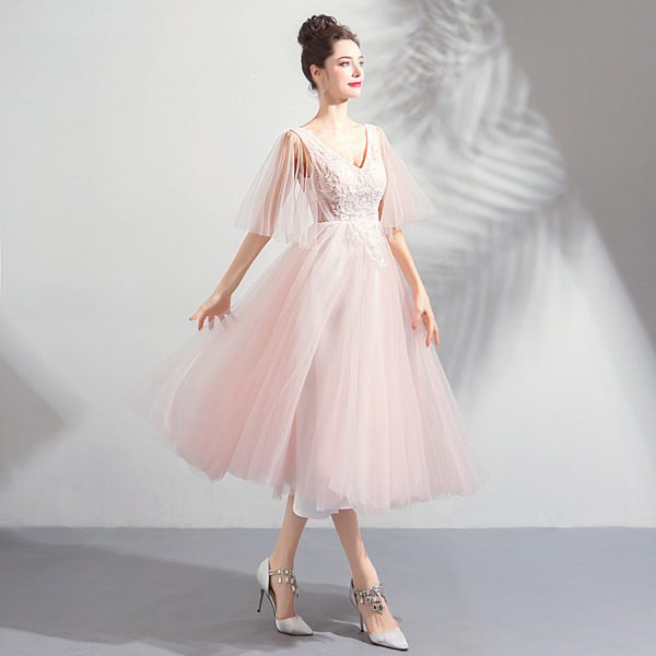 short prom dress pink 793-06