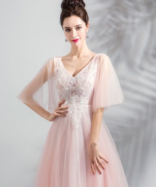 short prom dress pink 793-07