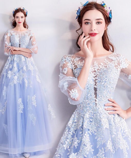 sweet 15 dresses light blue 771-07