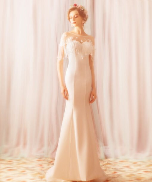 white evening dress 788-05