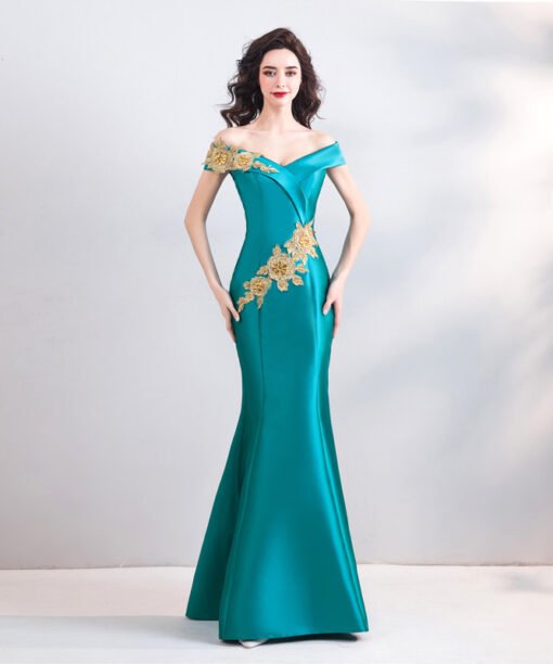 Turquoise formal dress 0803-03