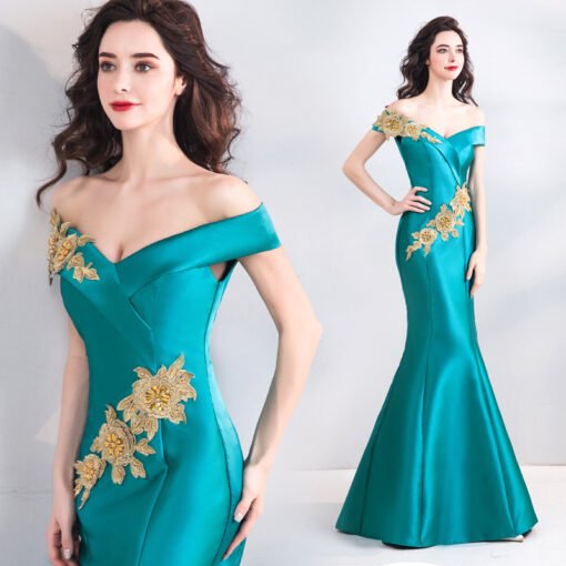 Turquoise Formal Dress Mermaid Sexy Evening Dress - Image 5
